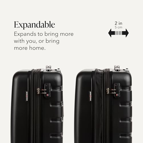 Image of SwissGear 7366, Black, Carry-On 19-Inch, Signature Hardside Expandable Luggage With Spinner Wheels