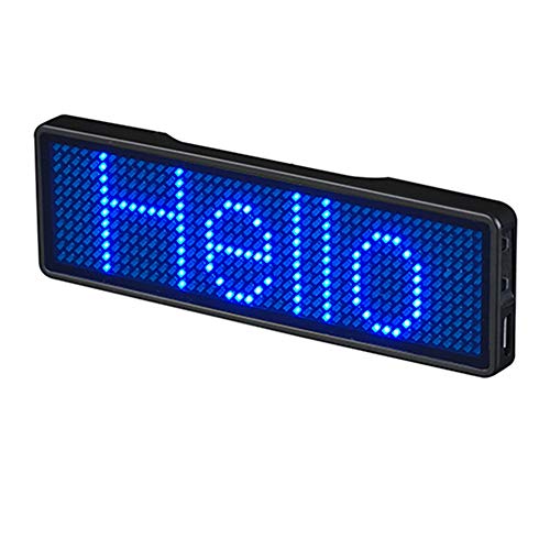 PovKeever LED Programmierbares Scrollen Namensschild Badge-Display Board Digital Moving Sign USB Wiederaufladbare ID Tag für Restaurant Shop Ausstellung Nachtclub Hotel Cover