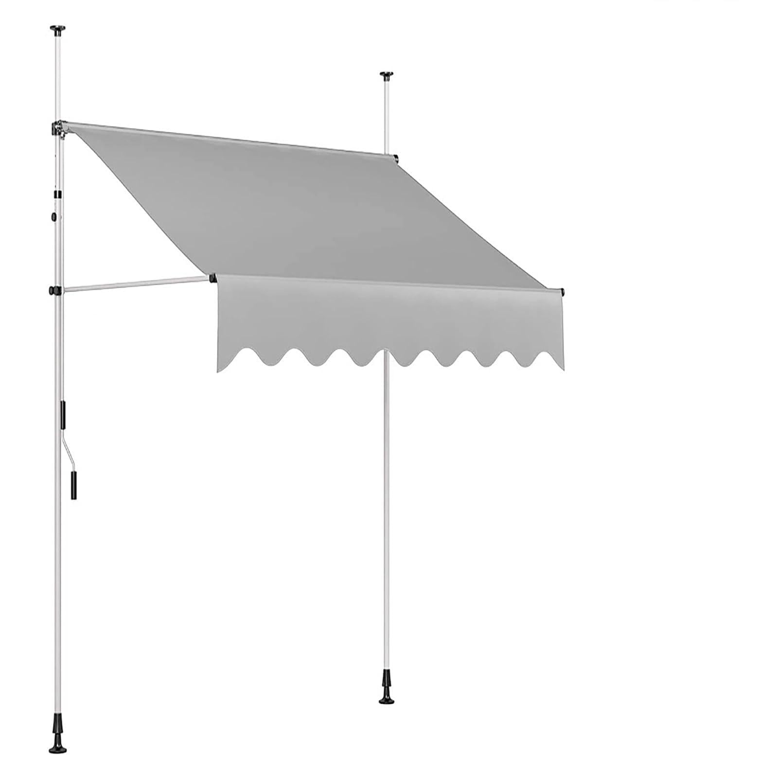 Auvent rétractable imperméable et manuel pour porte de terrasse extérieure/fenêtre – Réglable 230 x 120 cm – Protection UV idéale et solution d'ombrage