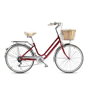 Complete Cruiser-fietsen, Fiets Dames 24-inch Variabele Snelheid Dame City Adult Men Commuter Retro Fiets Lady Commuter…