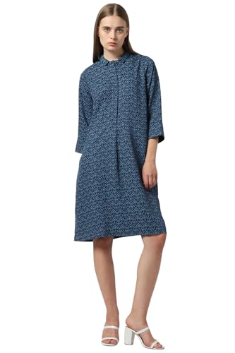 Image of Van Heusen Women's Cotton Blend A-Line Knee-Length Dress