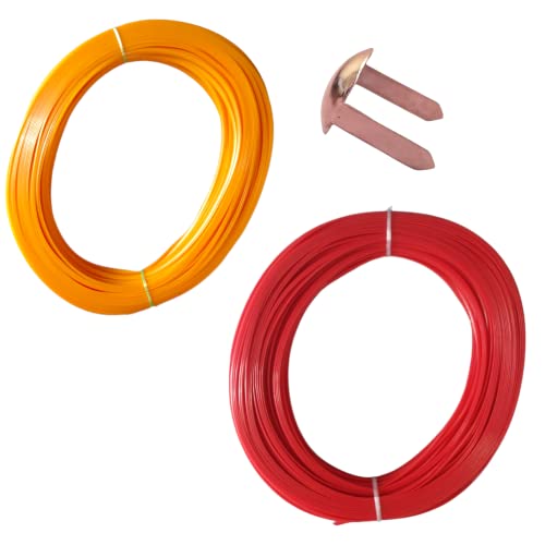 Image of ADW CRAFT'S Plastic Wire for Basket Making(2 Colours Best Combo|Plastic Koodai wire|Glass Wire For Basket Making|Koodai Wire Roll|Plastic Wire For Koodai (200 Grms, Mango Yellow+Red, 1)