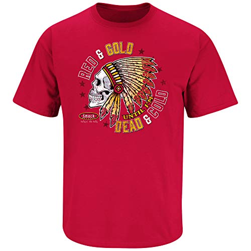 Kansas City Football Fans. Red and Gold Till I'm Dead and Cold T-Shirt (Sm-5X) (Short Sleeve, X-Large)