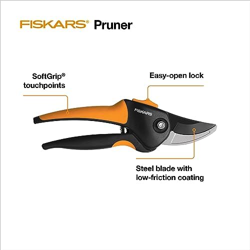 Fiskars Bypass Pruning Shears, Branch Cutter with 5/8" Cut Capacity, Garden Shears with Sharp Steel Blade, Rust Resistant, Ergonomic Pruners with Comfort Handle and Safety Lock, Gardening Hand Tools - Thumbnail 3