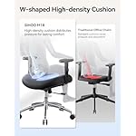 SIHOO M18 Ergonomic Office Chair, High Back Mesh Desk Chair with Adjustable Headrest & Lumbar Support, 330lbs Capacity Computer Chair with 2D Armrests & Wide Cushion, Tilt Lock, for Home Office-Black - Image 5