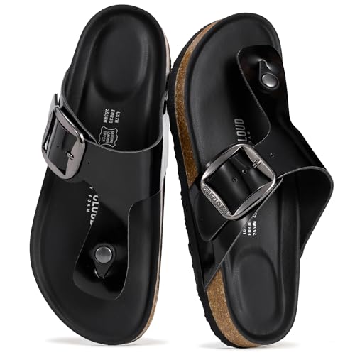 Image of Project Cloud Womens Sandals 100% Genuine Leather Thong Sandals for Women - Memory Foam Insole Women Sandals - Non-Slip Flip Flops for Women - Lightweight Sandals Women Footwear 2026