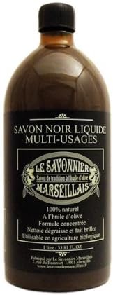 NATURAL Multi-purpose Black Liquid Soap - 1L Le Savonnier Marseillais