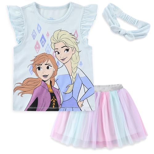 Jupe tutu et t-shirt Elsa et Anna Reine des Neiges pour anniversaires et goûters déguisés