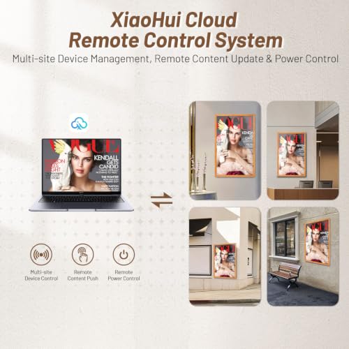 Image of 43 inch 4K UHD Digital Signage Display with Solid Wood Frame|700 Nits Slim Menu Board|GMS Remote Management & Plug-Play|Digital Art Frame for Restaurants, Galleries & Luxury Home