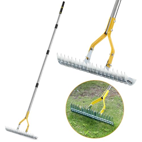 Rastrillo para césped de 15 pulgadas con mango resistente miniatura 1