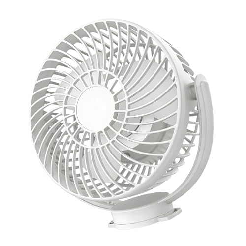 KRYTJACZ Permanent ABS Golf Cart Fan with 10000mAh Capability and LED Night Light for Outdoor Incidents Car Mount Fan