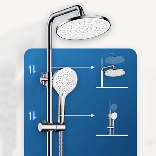 Ensemble mitigeur de douche mural complet en laiton G1/2 argent