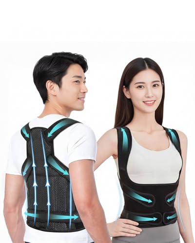 猫背ベルト 姿勢サポーター 背筋ベルト 大きいサイズ 男性用 女性用 目立たない 巻き肩対応 背中とお腹周り 腰 背筋 肩 男女兼用 通気性 脱着簡単 サイズ調整可 日本語取扱説明書付き (L)