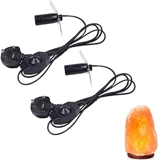 Luxvista Salt Lamp Replacement Light Fitting E14 Salt Lamp Holder with Dimmer and Plug, Himalayan Salt Lamp Cord SES Salt Lamp Original Replacement Cable 1.8M with CE Certificate 2 Pack