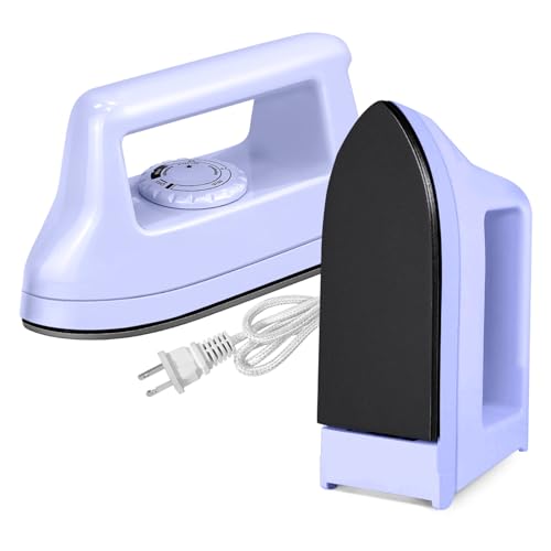 Mini Iron for Crafts and Quilting - Travel and Household Electric Heat Press Machine for Sewing Supplies (Purple)