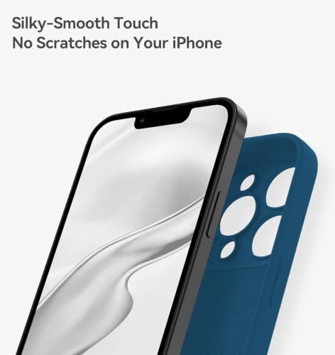 Image of DIZORO Square Microfiber Candy Case Compatible for iPhone 16 Pro Shockproof Slim Back Cover Liquid Silicone Case - Blue