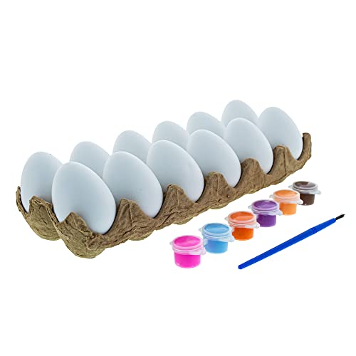 Easter Egg Painting Kit White Blank Plastic Eggs with Paints