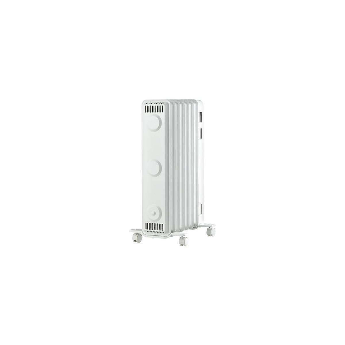 ewt Öko-Radiator NOC eco 15M, Zusatzheizung für kleine Räume, inkl. 3 Heizstufen, mobil dank Rollen & Griffmulden, Heizung mit Rippenaufbau für gleichmäßige Wärme, 1500 W, Weiß
