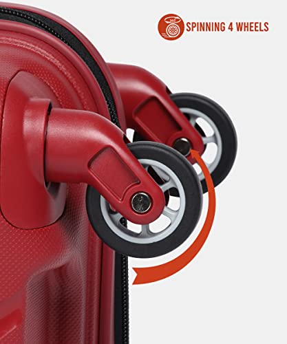 Image of American Tourister Polypropylene 4 Wheels Trolley Bag for Travel | Upland Spinner 55 Cms Hardsided Small Cabin Luggage Bag | Suitcase for Travel | Trolley Bag for Travelling, Formula Red