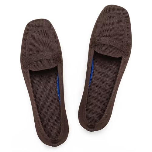 Image of Frank Mully Women's Loafer Flats Square Toe Comfortable Office Work Shoes, Cute Penny Loafer Slip On Walking Driving Shoes