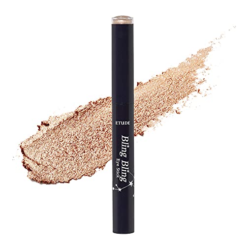ETUDE Bling Bling Eye Shadow Stick| Shimmery Finish|Long Lasting & Ultra Smooth| Korean Makeup| Shade 8-Ivory Babystar, 5g