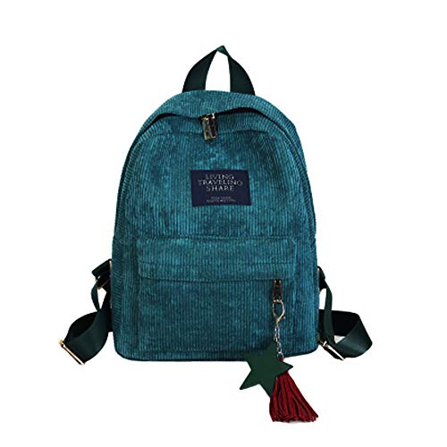 Fhdc Mochila Mochilas De Mujeres Escuela Soulder Bolsa con Borla Pana Bolsas Cuaderno