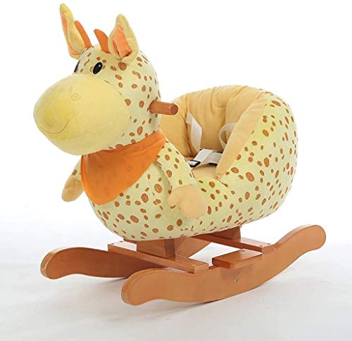 ZHANGYUEFEIFZ Schaukelpferd Plüsch Schaukeltier Pferd Rocking Horse Kinder Kreative Gelbe Musik Trojan Baby Spielzeug…