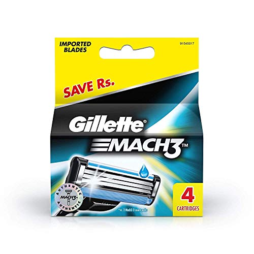 Image of Gillette Mach3 Razor Combo - 1 Count, 4 Manual Shaving Blades, and Sensitive Skin Shave Foam 418g