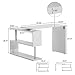 COSVALVE L-Shaped Rotating Desk Swivel Corner Computer Desk 40