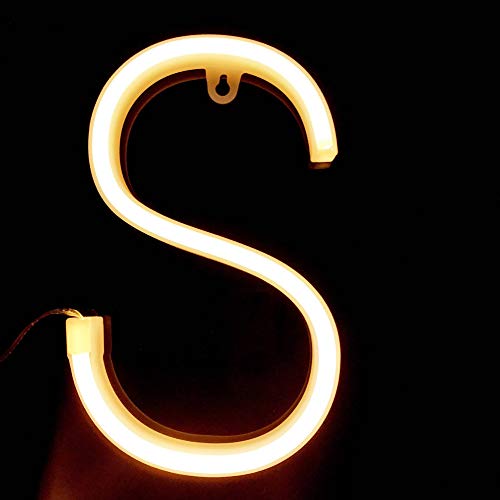 Anqeeso - Luces LED de neón con número, con letras, letrero de alfabeto, decoración para fiestas de cumpleaños