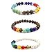 Produktbild Jarodiso 3 stücke Yoga Stein Energiebilanz Charm Armband 7 Chakra Healing Reiki Tibetischen Buddhistischen Naturstein Armband Armreif