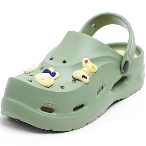 Image of Women Clogs Sandals with Back Strap | Lightweight EVA Cartoon Charm Slip-On Shoes for Womens & Girls | Anti-Slip Comfortable Everyday Wear