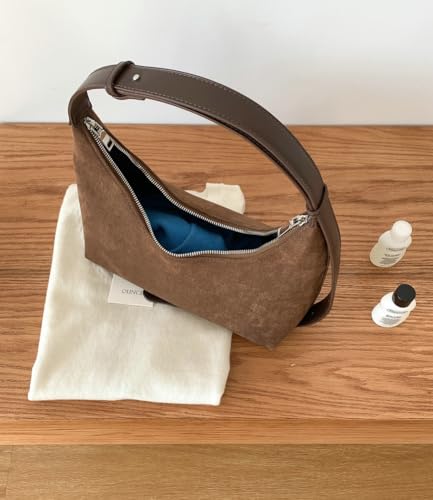 2025 Trendy Suede Handbag Adjustable Shoulder Purse with Leopard Print Vintage Chic Soft Hobo Bag for Fall Winter3