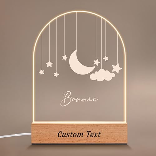 Lámpara de noche personalizada con placa acrílica para bebés