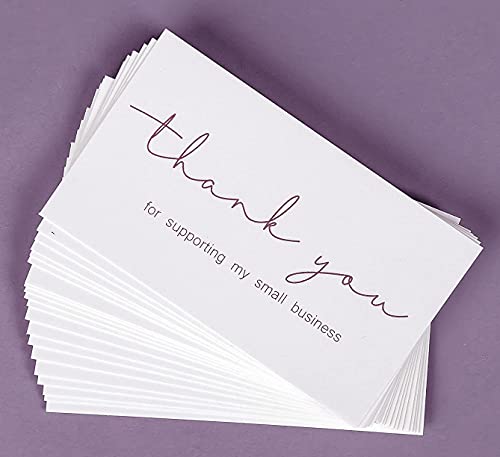 Premify 200 Thank you Cards Thank You For Supporting My Small Business Cards Elegant and Professional Design 2 x 3.5 Recommended for Online Retailers Small Business Owners & Local Stores