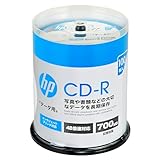ヒューレット・パッカード(HP) 1回記録用 CD-R 700MB 100枚 インクジェットプリンタ対応 ホワイト 48倍速SR80FP100SH1