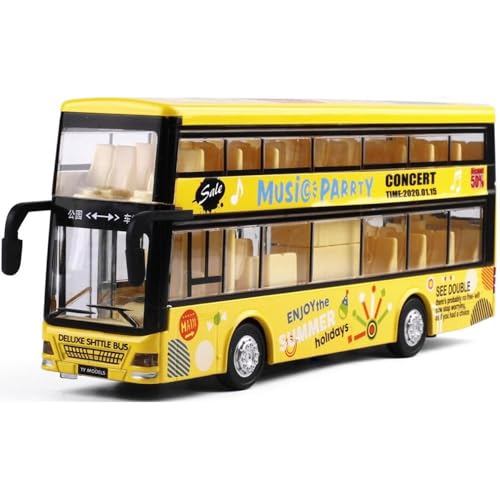 Image of DEOXY Double Decker Toys for Kids Diecast Metal Alloy London Bus Light & Music Open Door Collection Toys for Boy Kids