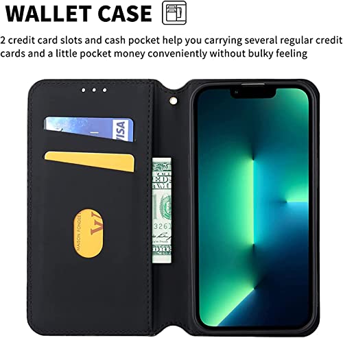 Étui cuir rabat iPhone 13 Pro Max protection intégrale chic noire - 5