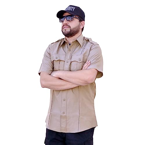 Image of First Class 100% Polyester Short & Long Sleeve Zippered Uniform Shirt 4 Pocket Hidden, Law Enforcement BDU Zipper Closure.