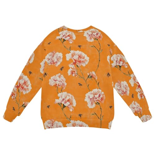 JUNZAN Chic Carnation Orange Little Boys Pullover Hoodie Fleece Sweatshirts for Boys Party 4T2