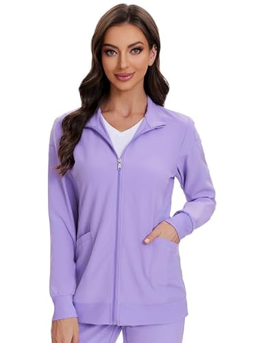 COZYFIT Scrub Jacket for Women, Zip Front Nurse Jacket