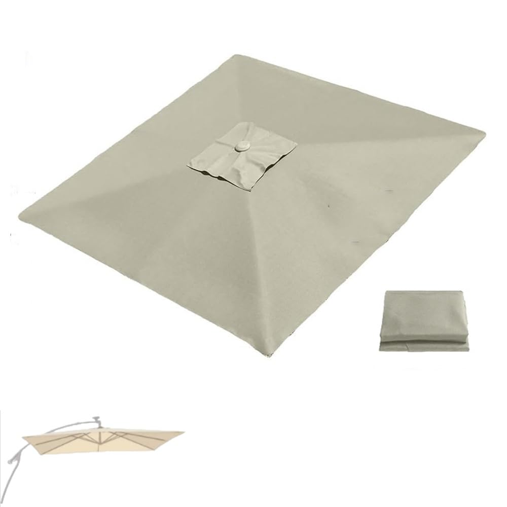 Fjqfhh Taupe Garden Parasol, Replacement Canopy Square Offset Umbrella(,3X300cm/9.8X9.8ft)