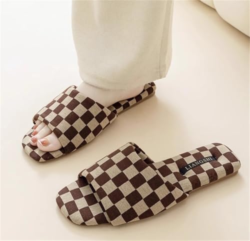 Luxurious Chessboard Sandals for Women Men High Class Open Toe Slippers Elegant House Shoes Indoor Outdoor2