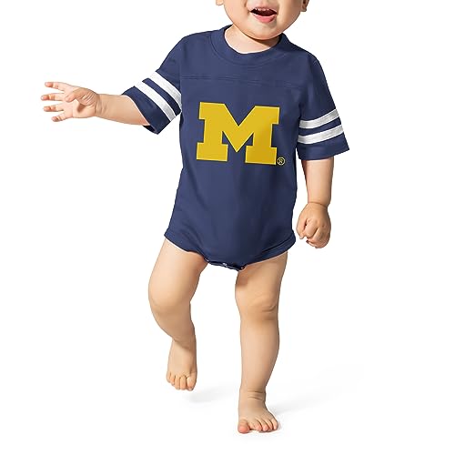 Little King College Football Infant Jersey Game Romper-Michigan-Navy-18 Months