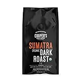 Cooper's Cask Coffee Organic Dark Roast Sumatra, Ground Coffee, Single Origin Grade 1 Premium Coffee - 5lb Bag