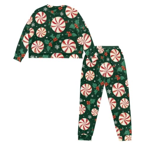 Image of Women's Pajamas Set Soft 2 Piece Loungewear Long Sleeve Pj Set Matching Sleepwear with Pockets for Women Plus Size