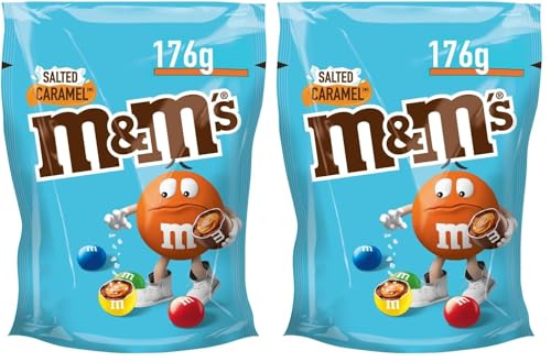 M&M's Salted Caramel Snack en Bolitas de Colores de Caramelo salado y Chocolate con Leche (176g) (Paquete de 2)