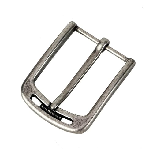 Hebilla de cinturón plateada de 40 mm pasador vintage aleación correa 38 mm herraje ajuste antiguo