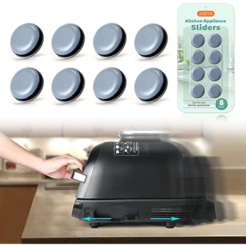 AIEVE Kitchen Appliance Sliders for Air Fryer, 8 PCS Adhesive Magic Telfon Self Stick Sliders for Most Air Fryers,Blenders,Coffee Makers,Ninja,Russell Hobbs, Bread Machine and More Cover