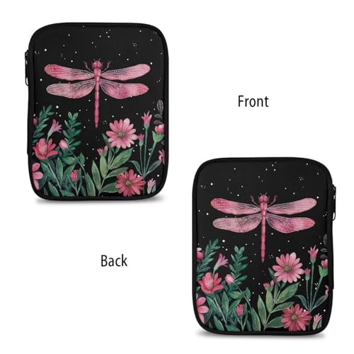 Image of Crochet Hook Case Elegant Dragonfly Crochet Hook Holder Portable Crochet Hook Storage Bag with Web Pockets Suitable for Crochet Needles /Knitting Accessories